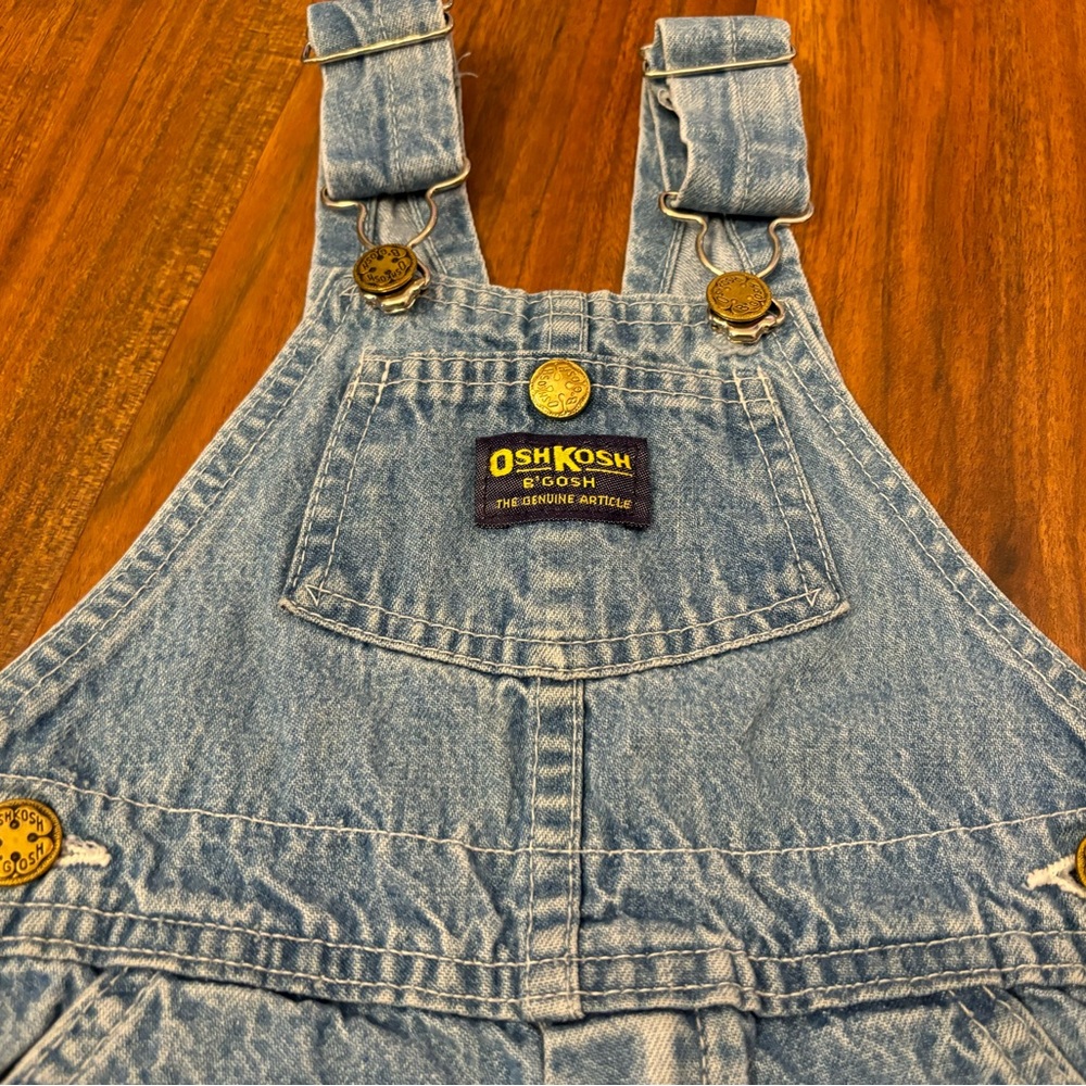 Osh Kosh B’Gosh vintage denim overall shorts - Picture 3 of 7